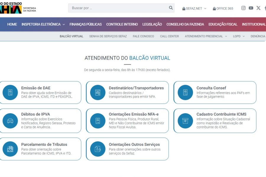 Tela Balcão Virtual