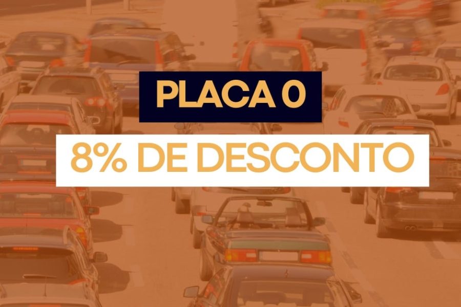 IPVA - desconto de 8% para placa 0